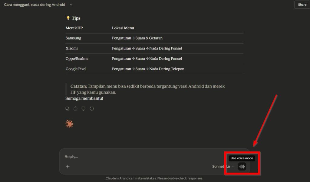 Langkah Menggunakan Fitur Text To Speech Di Web Claude