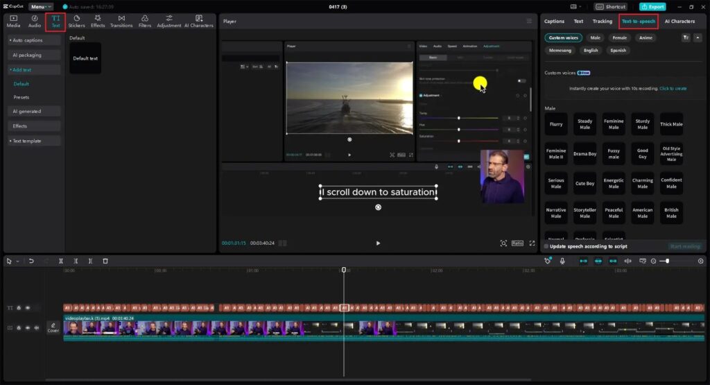 Langkah Menggunakan Fitur Text To Speech Di Webi Capcut